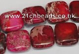 CDI623 15.5 inches 16*16mm square dyed imperial jasper beads