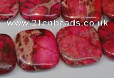 CDI625 15.5 inches 20*20mm square dyed imperial jasper beads