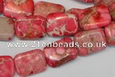 CDI631 15.5 inches 12*16mm rectangle dyed imperial jasper beads