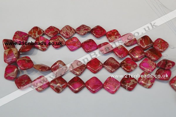 CDI638 15.5 inches 18*18mm diamond dyed imperial jasper beads