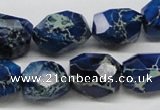 CDI64 16 inches 15*20mm faceted nuggets dyed imperial jasper beads