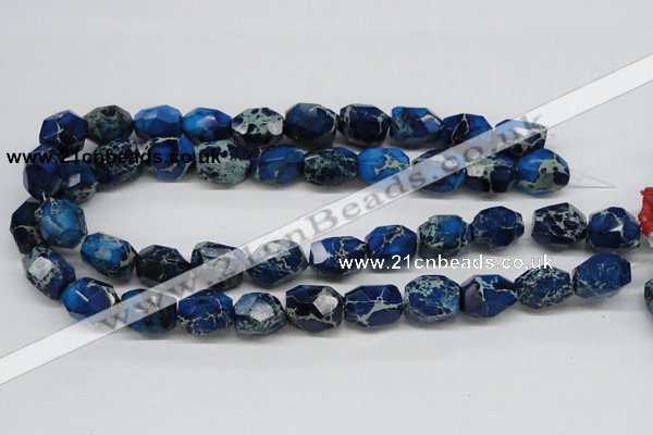 CDI64 16 inches 15*20mm faceted nuggets dyed imperial jasper beads