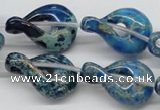 CDI66 16 inches 20*30mm petal shaped dyed imperial jasper beads