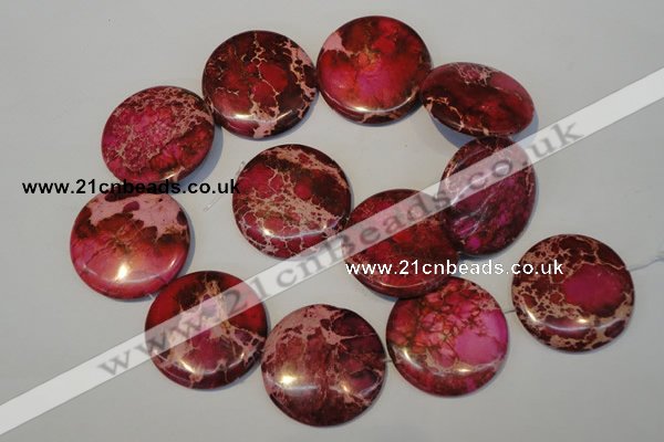 CDI660 15.5 inches 35mm flat round dyed imperial jasper beads