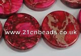 CDI665 15.5 inches 25mm coin dyed imperial jasper beads