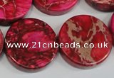 CDI665 15.5 inches 25mm coin dyed imperial jasper beads