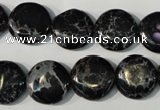 CDI688 15.5 inches 15mm flat round dyed imperial jasper beads