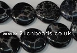 CDI689 15.5 inches 18mm flat round dyed imperial jasper beads