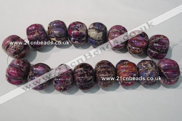 CDI702 15.5 inches 26*32mm pumpkin dyed imperial jasper beads