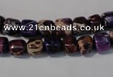 CDI705 15.5 inches 6*8mm nuggets dyed imperial jasper beads