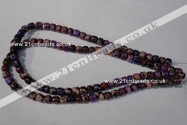 CDI705 15.5 inches 6*8mm nuggets dyed imperial jasper beads