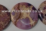 CDI708 15.5 inches 35mm flat round dyed imperial jasper beads