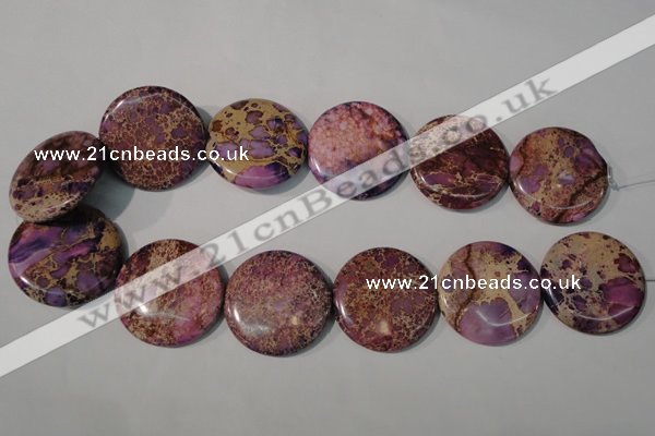 CDI708 15.5 inches 35mm flat round dyed imperial jasper beads