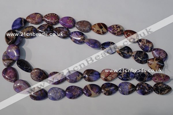 CDI714 15.5 inches 15*20mm flat teardrop dyed imperial jasper beads