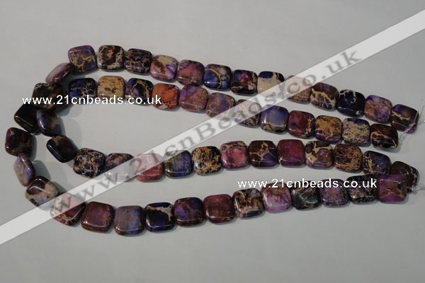 CDI716 15.5 inches 14*14mm square dyed imperial jasper beads