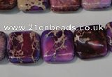 CDI717 15.5 inches 16*16mm square dyed imperial jasper beads