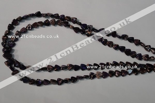 CDI719 15.5 inches 8*8mm triangle dyed imperial jasper beads