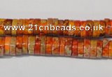 CDI734 15.5 inches 3*8mm heishi dyed imperial jasper beads