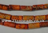 CDI736 15.5 inches 6*12mm tube dyed imperial jasper beads