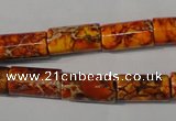 CDI738 15.5 inches 8*16mm tube dyed imperial jasper beads