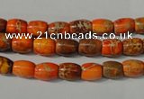 CDI740 15.5 inches 5*8mm drum dyed imperial jasper beads