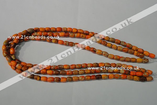 CDI740 15.5 inches 5*8mm drum dyed imperial jasper beads