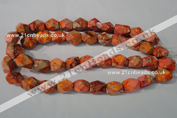 CDI747 15.5 inches 13*18mm faceted nuggets dyed imperial jasper beads