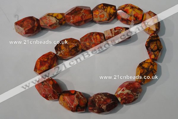 CDI748 15.5 inches 18*25mm faceted nuggets dyed imperial jasper beads