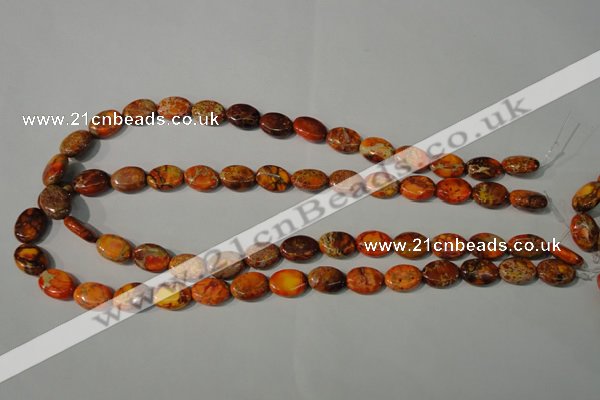 CDI750 15.5 inches 12*14mm oval dyed imperial jasper beads