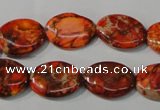 CDI751 15.5 inches 13*18mm oval dyed imperial jasper beads