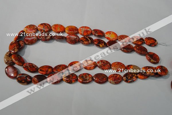 CDI751 15.5 inches 13*18mm oval dyed imperial jasper beads