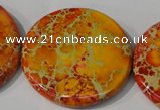 CDI758 15.5 inches 40mm flat round dyed imperial jasper beads