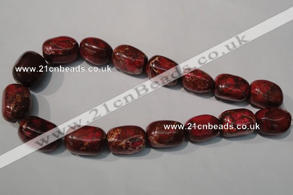 CDI771 15.5 inches 18*25mm nuggets dyed imperial jasper beads