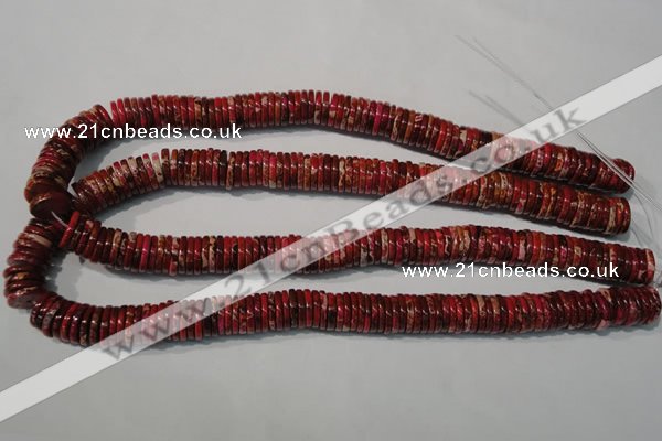 CDI773 15.5 inches 2*12mm dish dyed imperial jasper beads