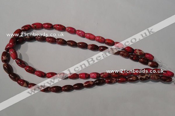 CDI777 15.5 inches 8*13mm rice dyed imperial jasper beads