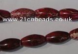 CDI778 15.5 inches 8*16mm rice dyed imperial jasper beads