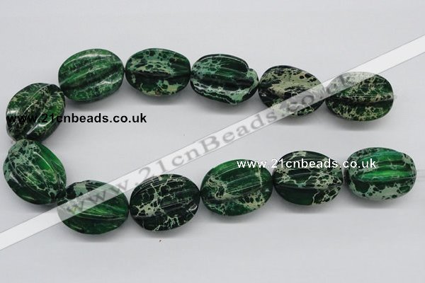 CDI78 16 inches 26*33mm star fruit shaped dyed imperial jasper beads