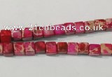 CDI780 15.5 inches 5*5mm cube dyed imperial jasper beads