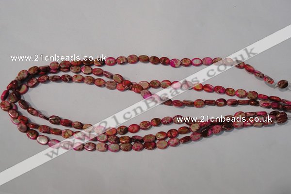 CDI781 15.5 inches 6*8mm oval dyed imperial jasper beads