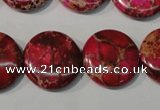 CDI787 15.5 inches 20mm flat round dyed imperial jasper beads