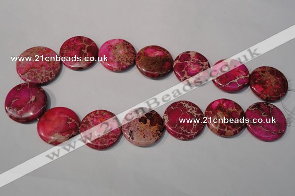 CDI788 15.5 inches 30mm flat round dyed imperial jasper beads