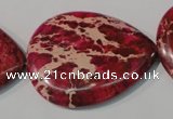 CDI790 15.5 inches 30*40mm flat teardrop dyed imperial jasper beads