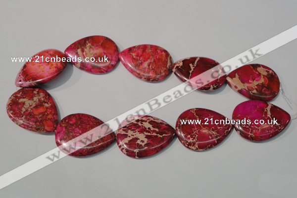 CDI790 15.5 inches 30*40mm flat teardrop dyed imperial jasper beads