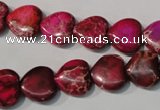 CDI792 15.5 inches 12*12mm heart dyed imperial jasper beads