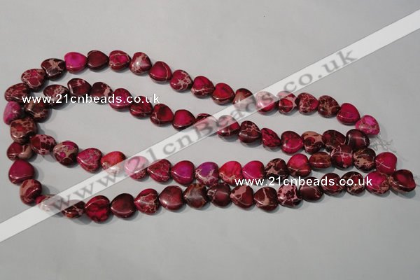 CDI792 15.5 inches 12*12mm heart dyed imperial jasper beads