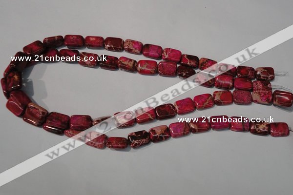 CDI796 15.5 inches 10*14mm rectangle dyed imperial jasper beads