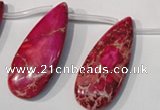 CDI799 Top-drilled 16*32mm flat teardrop dyed imperial jasper beads