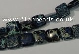 CDI901 15.5 inches 8*8mm square dyed imperial jasper beads