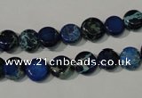 CDI905 15.5 inches 8mm flat round dyed imperial jasper beads