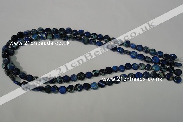 CDI905 15.5 inches 8mm flat round dyed imperial jasper beads